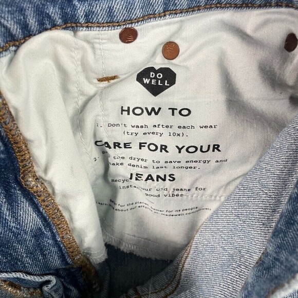 MADEWELL Jeans Perfect Vintage Crop Raw Hem Women's 27 T Light Wash Distressed - Picture 11 of 14